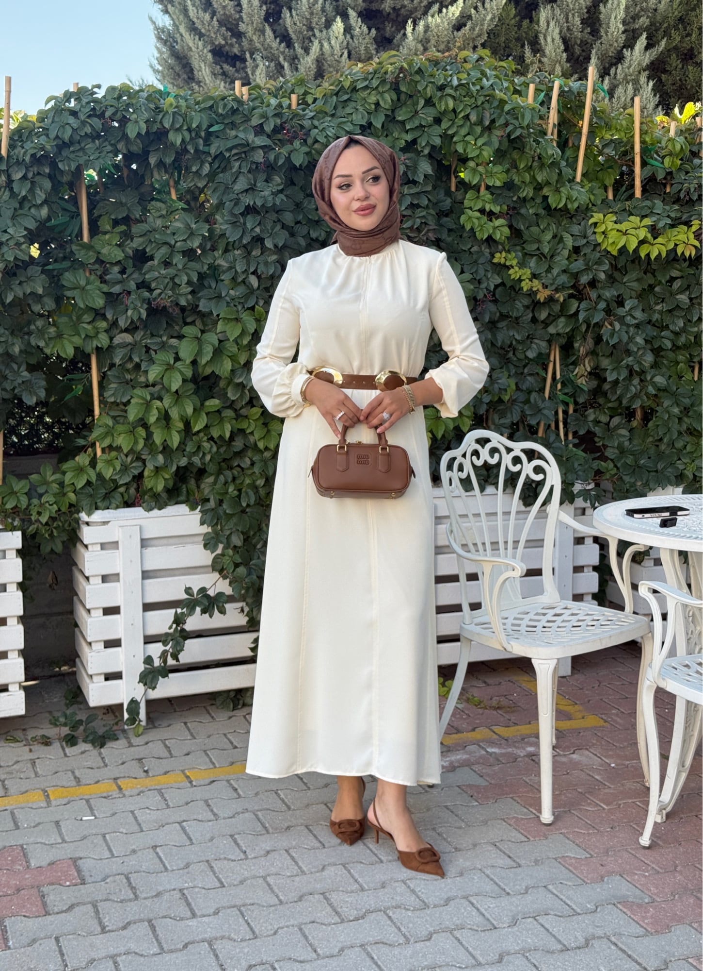 Missemramiss kemerli ipek krep elbise