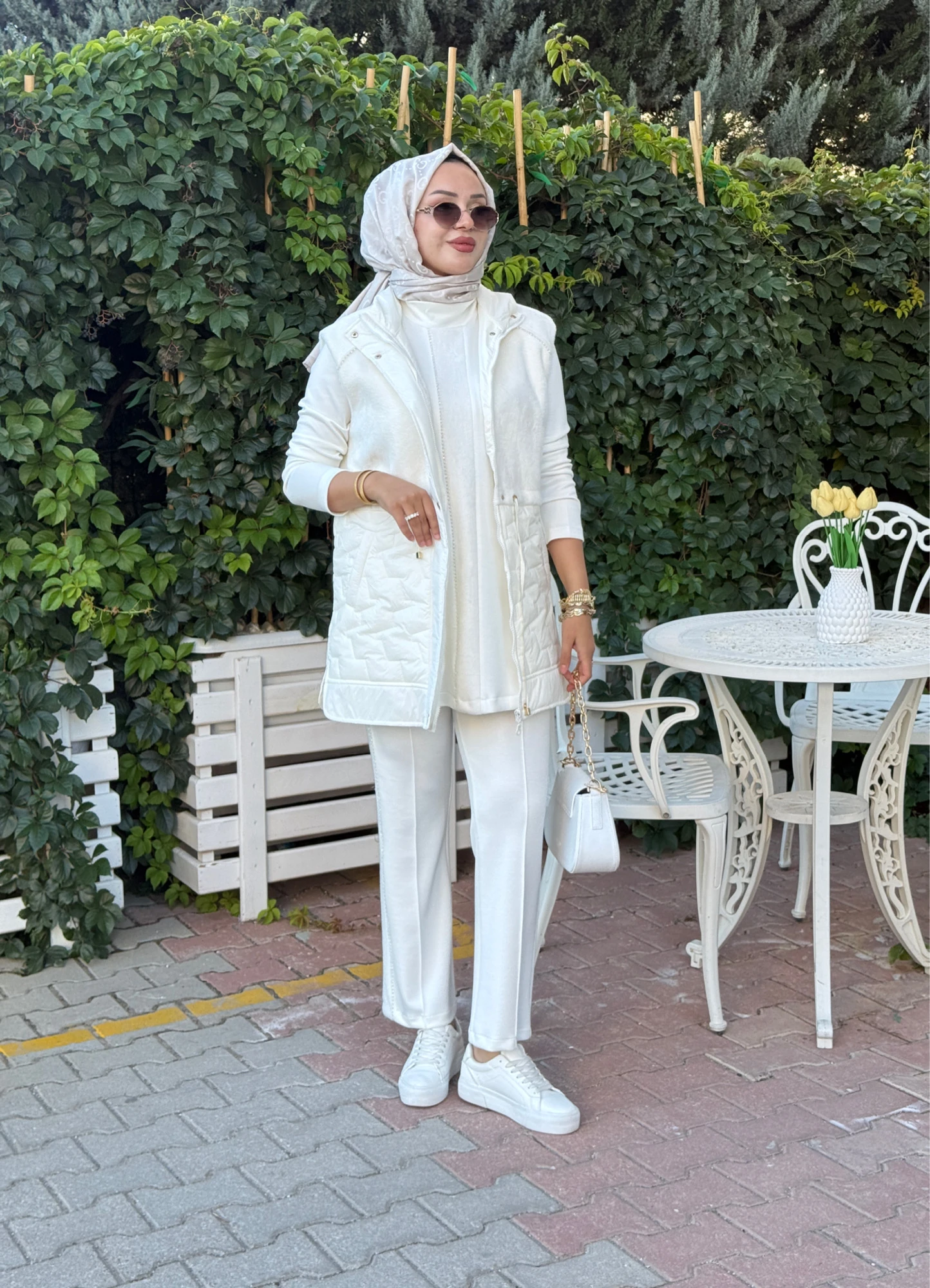 Pureva yeleği kürklü 3lü takim