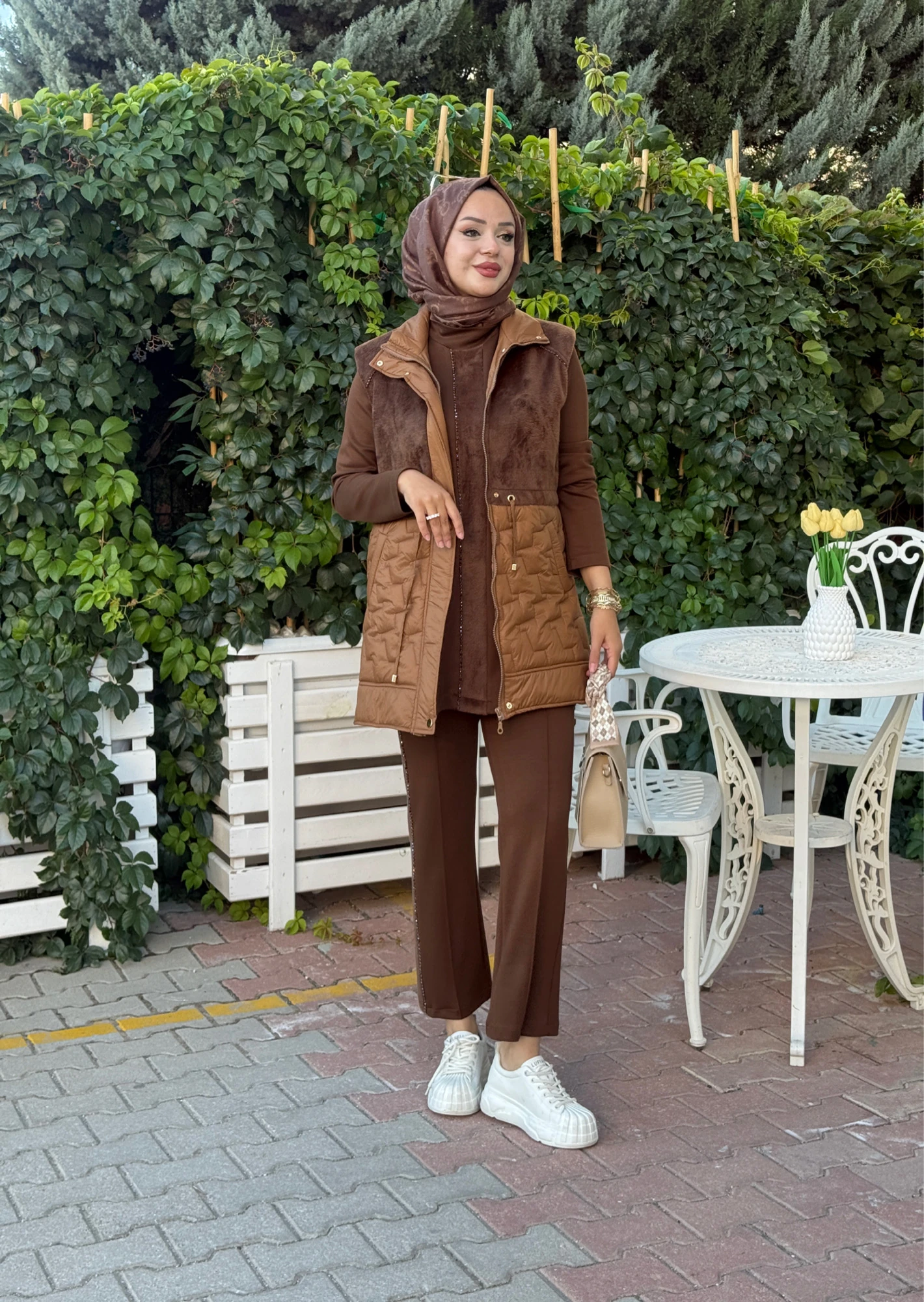 Pureva yeleği kürklü 3lü takim